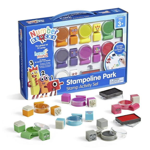 hand2mind Numberblocks Stampoline Park Stamp Activity Set (20 Stamps, 12 Washable Ink Pads)