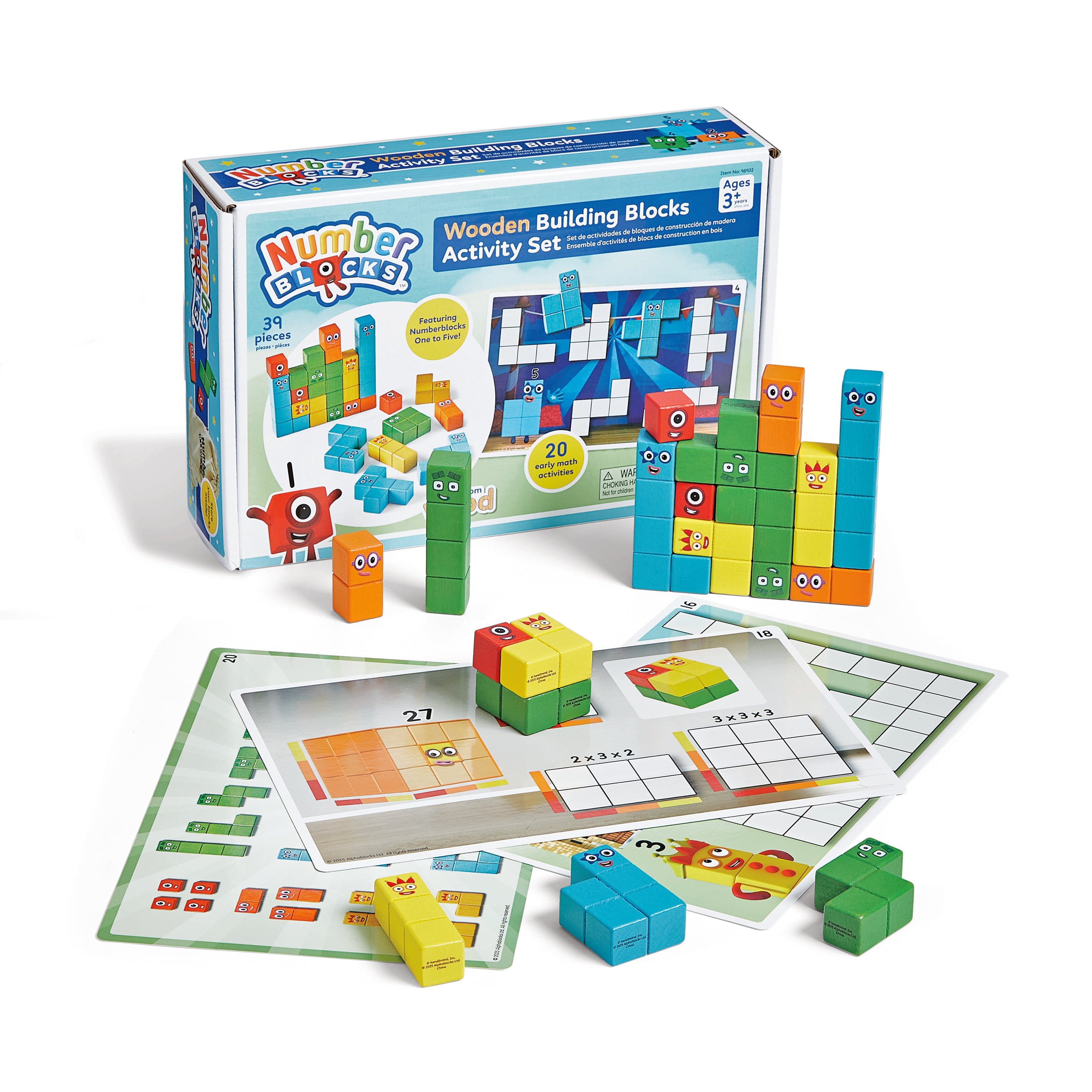 hand2mind Numberblocks Wooden Building Blocks Activity Set, Building Blocks, Math Toys for Kids