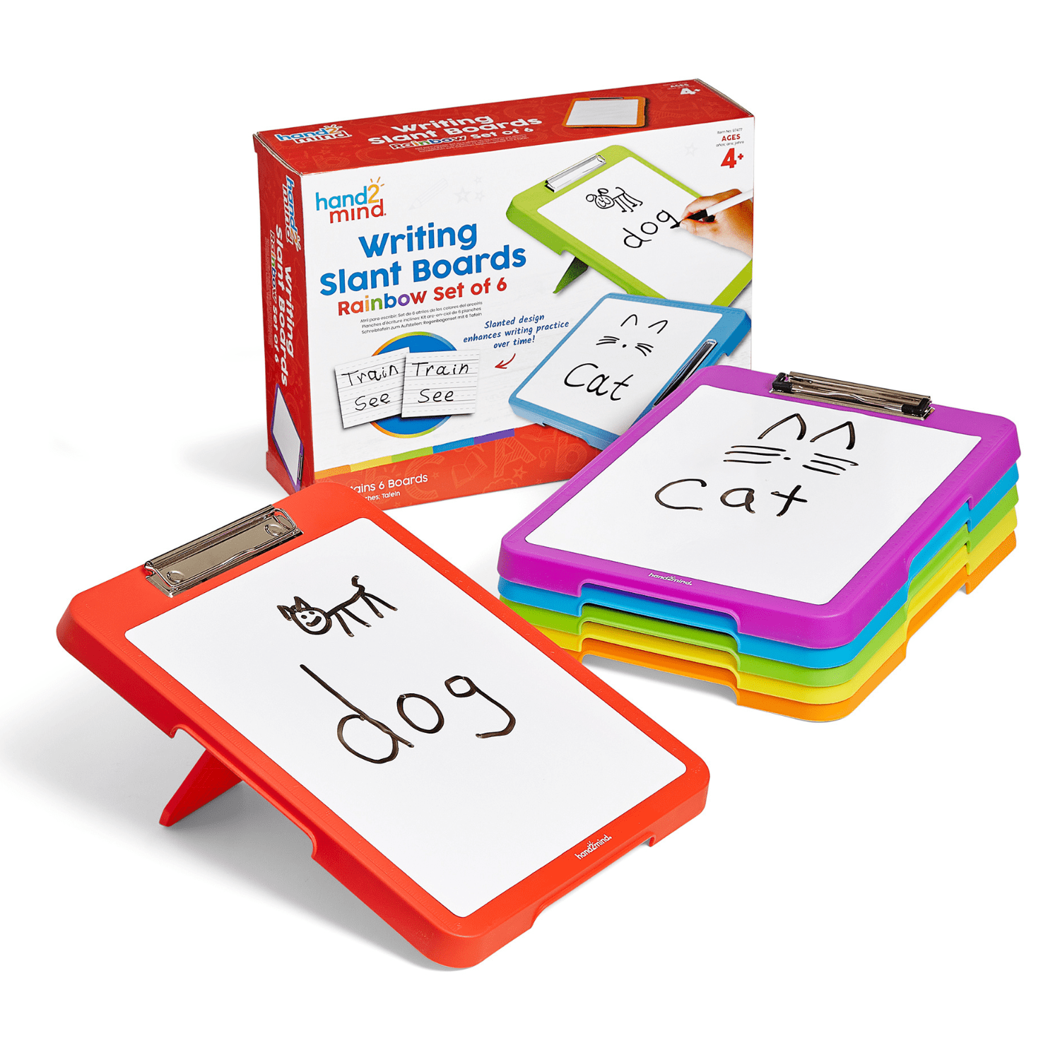 hand2mind Rainbow Writing Slant Boards (Set of 6), Teacher Classroom Supplies