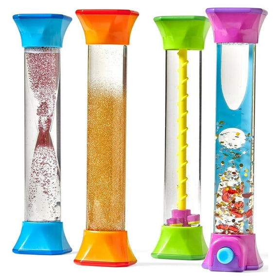 hand2mind Sensory Fidget Tubes (Set of 4), Calming Corner Items Kids, Fidget Toys for Kids