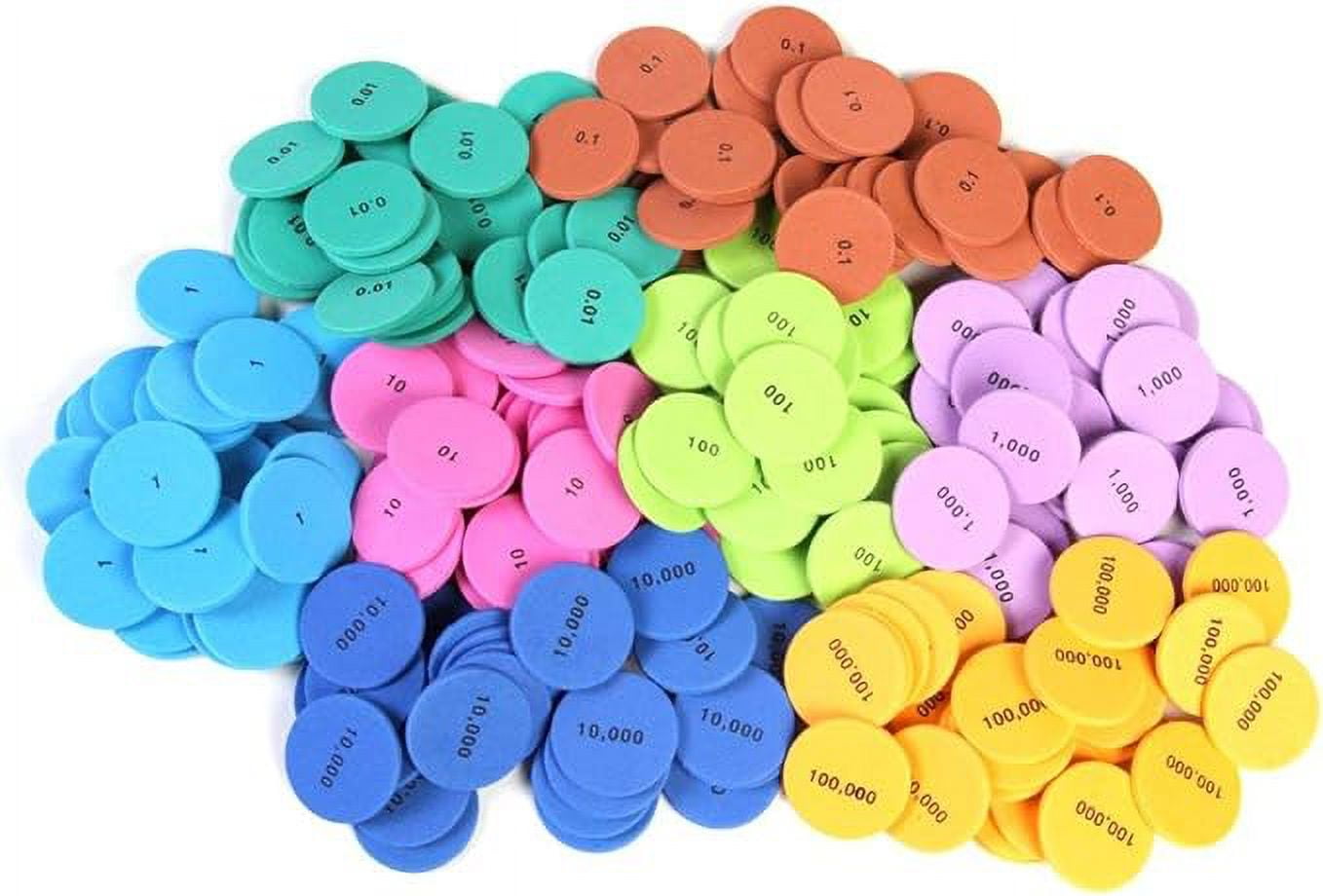 hand2mind Soft Foam Place Value Disks 8 Values, Counting Chips for Kids