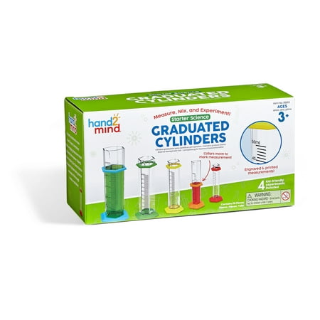 hand2mind Starter Science Graduated Cylinder Set, Science Lab Equipment Kids, Measuring Toys for Kids