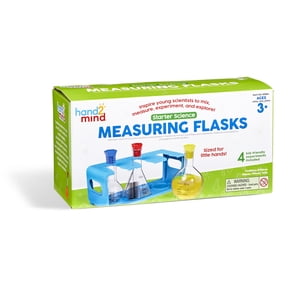 hand2mind Starter Science Measuring Flask Set, Plastic Beakers for Kids, Science Lab Equipment, Measuring Toys for Kids