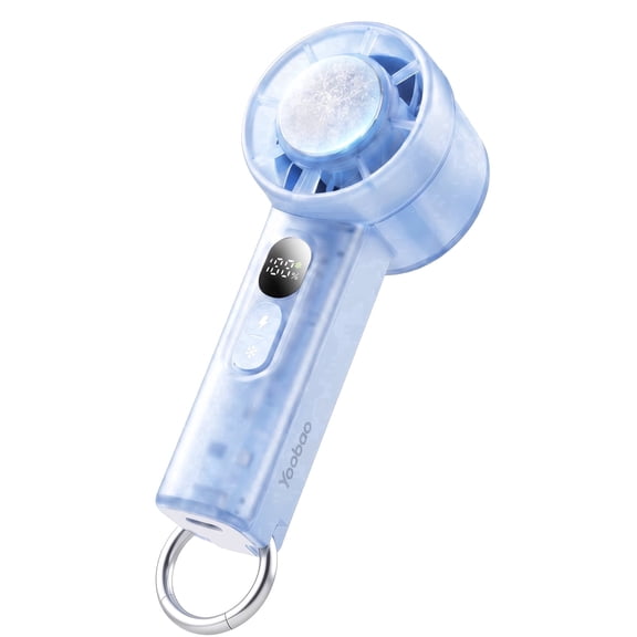 Yoobao Portable Handheld Fan, 5000mAh Rechargeable Mini Fan with Semiconductor Ice Cooling, 5 Speeds LED Display