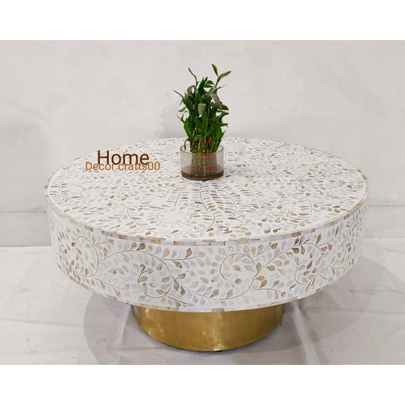 handmade Mother of Pearl Inlay Floral Design coffee Coffee, Mother of Pearl Inlay Center Table, Mop coffee tables, bone inlay furniture