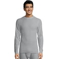 thumbnail image 1 of Hanes Mens Ultimate Organic Cotton Thermal Crewneck, M, Heather Grey, 1 of 3