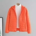thumbnail image 1 of Trushoes Women's Cotton Quilted Jacket - M, Orange, Hooded Full-Zip, Lightweight for Fall/Spring Casual Wear & Layering, 1 of 3