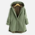 thumbnail image 1 of Trushoes Women's Plus 3XL Green Plaid Hooded Coat - Fleece Lined, Oversized, Lightweight - Fall & Early Winter Transitional Jacket, 1 of 6