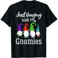 thumbnail image 1 of hanging with my gnomies funny garden gnome graphics T-Shirt mens t shirt，black，women，funny，misfits，men，journey, 1 of 4