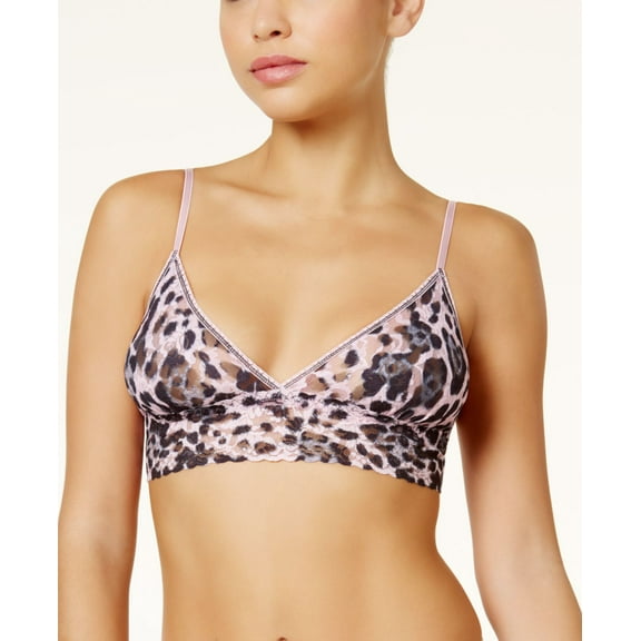 hanky panky Womens Pretty Leopard Sheer Lace Non Wired Bralette