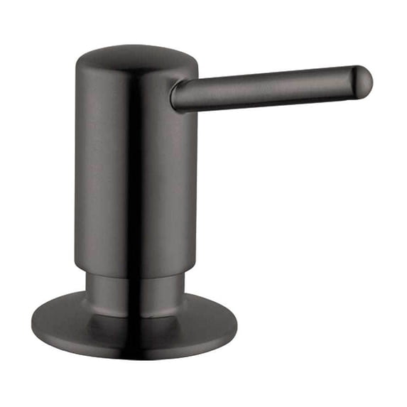 hansgrohe Bath and Kitchen Sink Soap Dispenser, Contemporary Modern in Brushed Black Chrome, 04539340