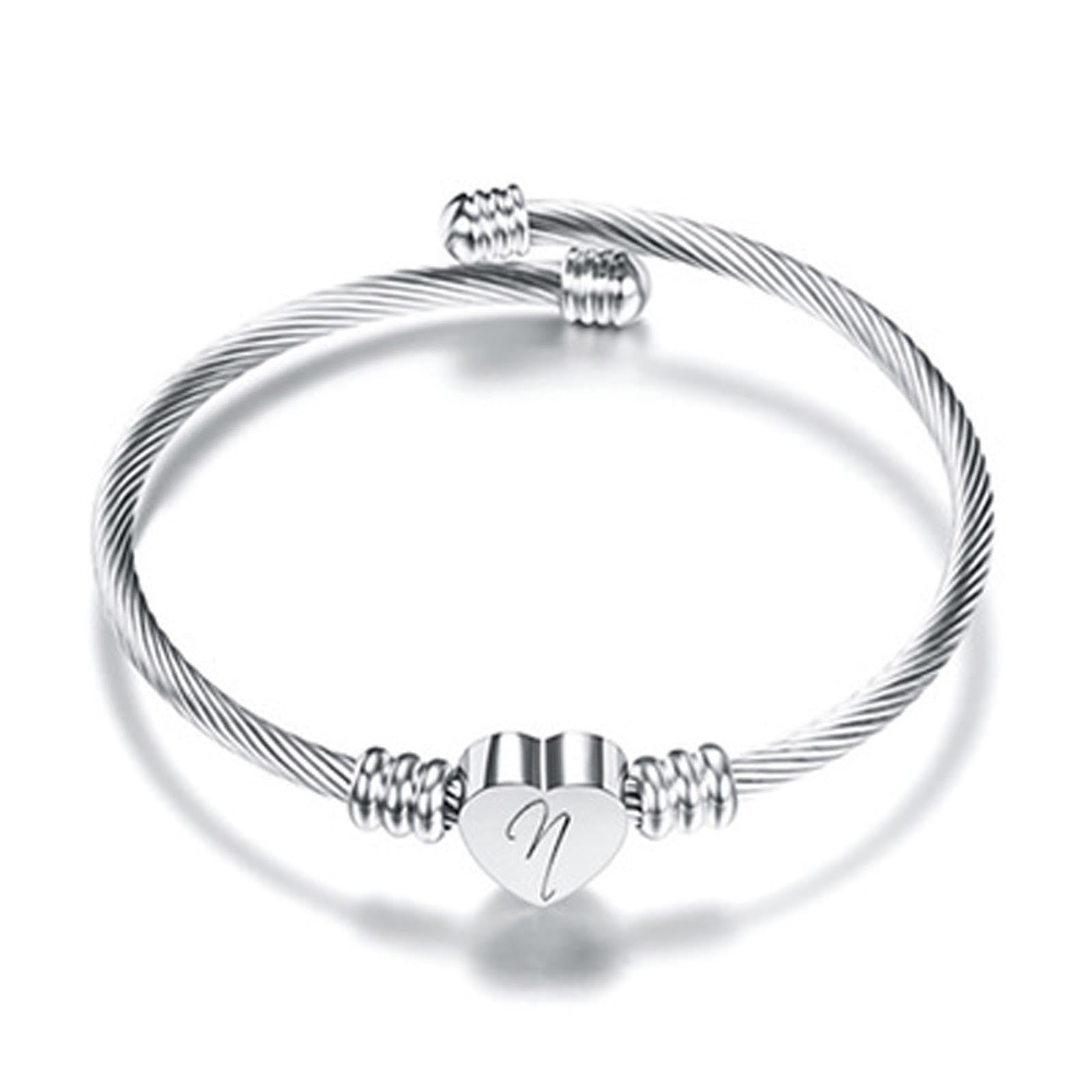Vera Glam Heart Bracelet - 'I Love You' In 100 Languages Projection, Stainless Steel, Adjustable - View #10