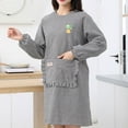 thumbnail image 1 of hanxiulin aprons for women with pockets cotton linen cooking long sleeve aprons, 1 of 4