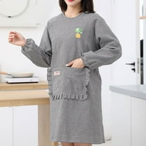 hanxiulin aprons for women with pockets cotton linen cooking long sleeve aprons