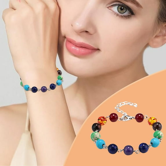 hanxiulin fashion creative seven-color rainbow seven chakra bracelet adjustable bracelet
