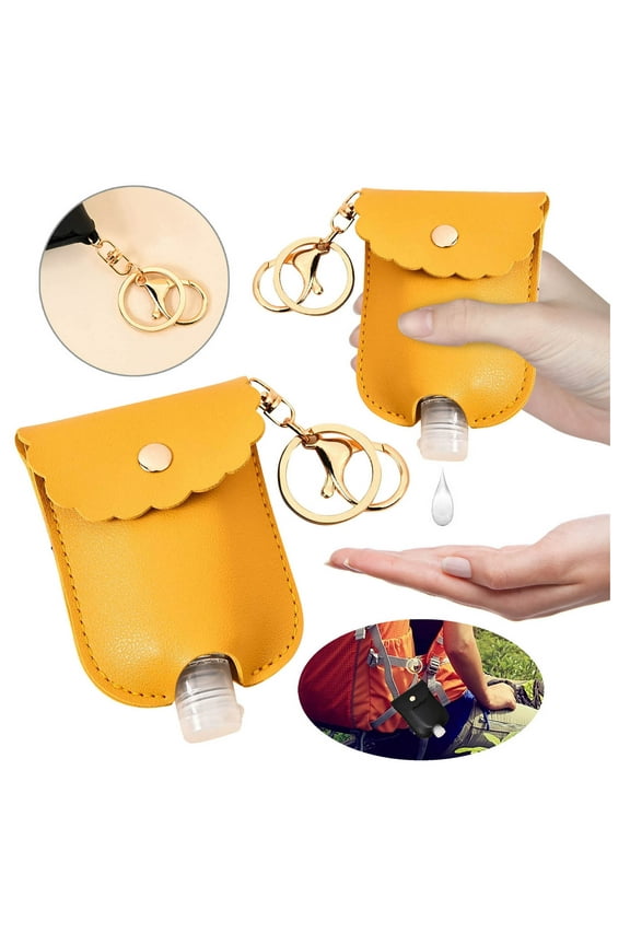 hand sanitizer holder keychain bottle container with cover for outdoor storage