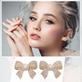 thumbnail image 1 of hanxiulin pearl bow rhinestone earrings thin dangle gold elegant pearl rhinestone earrings wedding women accessories jewelry bow earrings for women, 1 of 6