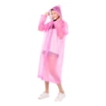 thumbnail image 1 of hanxiulin raincoat waterproof rain coat poncho long rain jackets lightweight with drawstring hood for men women , pink 2 pack, 1 of 3