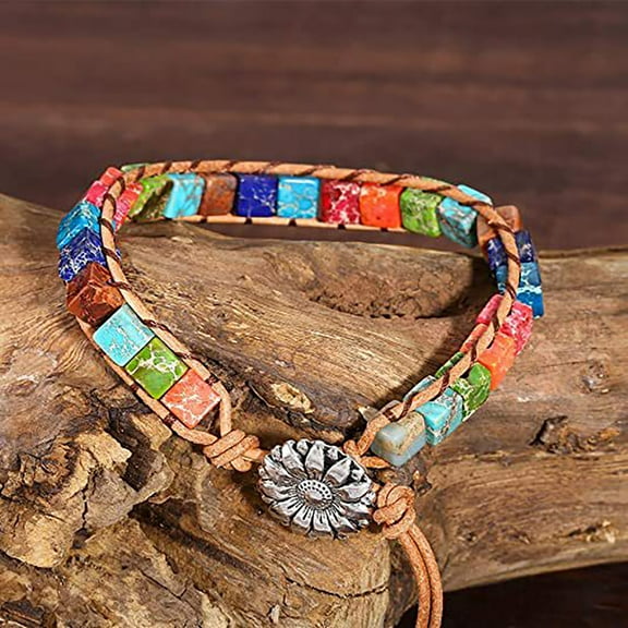 hanxiulin stone bracelets handmade natural stone bracelet with sunflower women jewelry gifts