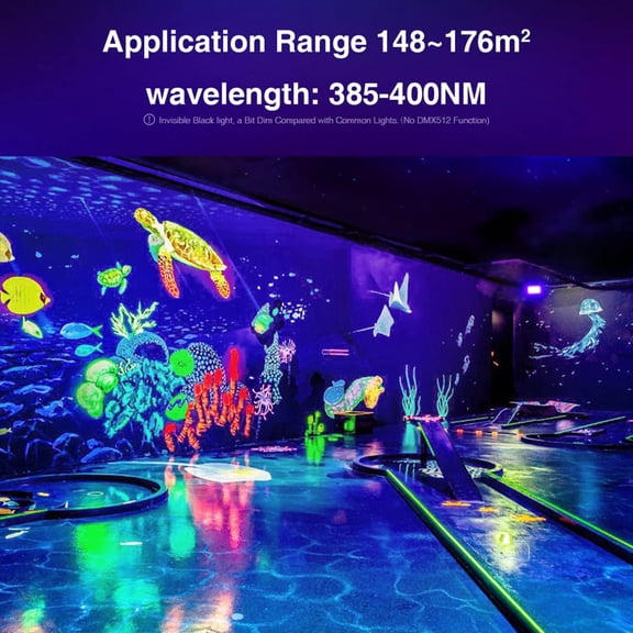 haoqian 100W LED Black Light, Blacklight for Glow Party with Plug, 2 Pack