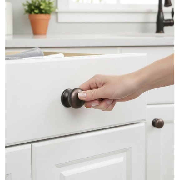 haoqian 4-Pack Wide Base ORB 1.5" Bifold Closet Door Cabinet Knobs Pulls