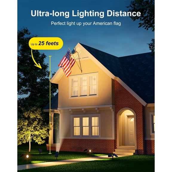 haoqian Solar Spot Lights Outdoor Warm White LED Waterproof Landscape Lamp