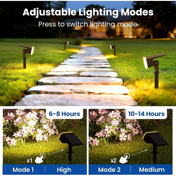 haoqian Solar Spot Lights Outdoor Waterproof, Solar Spotlights, 6 Pack