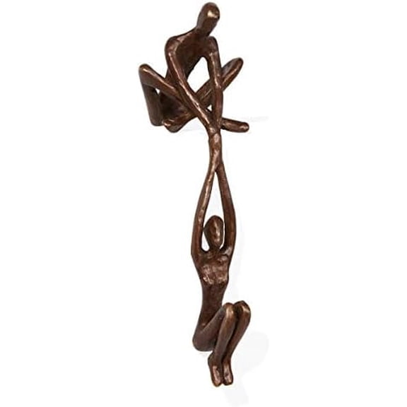 haoqianqian. ZD16169 Contemporary Metal Shelf Dcor - Bronze Sculpture - Man Lifting Woman from Ledge