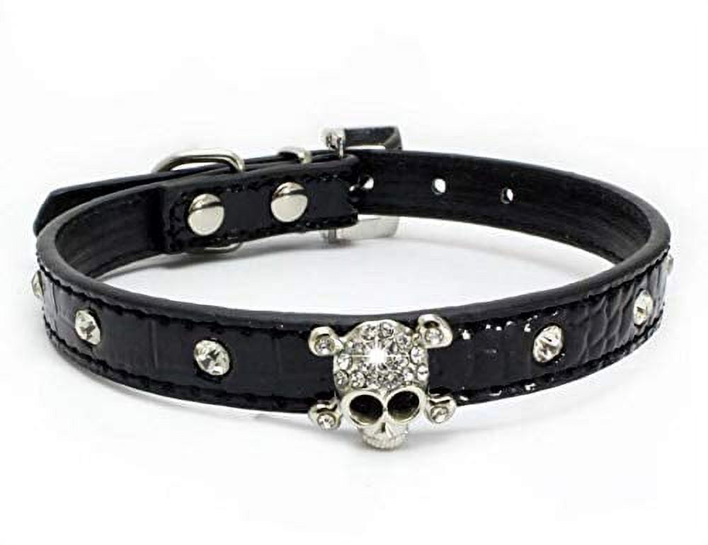 Fancy Black Diamonds 2 Inch Wide Crystal Dog Collar