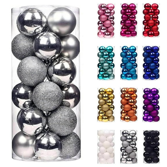 haozzaw 1.2 Inch Mini Christmas Xmas Tree Ball Bauble Hanging Home Party Ornament Decor Gifts for Family on Clearance