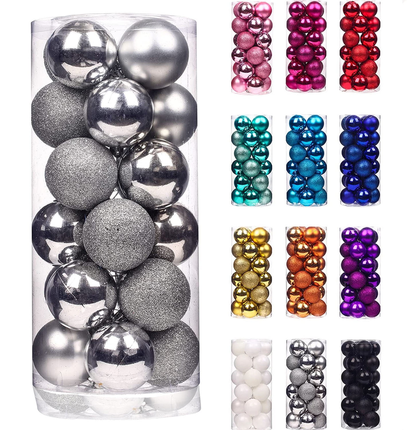 haozzaw 1.2 Inch Mini Christmas Xmas Tree Ball Bauble Hanging Home