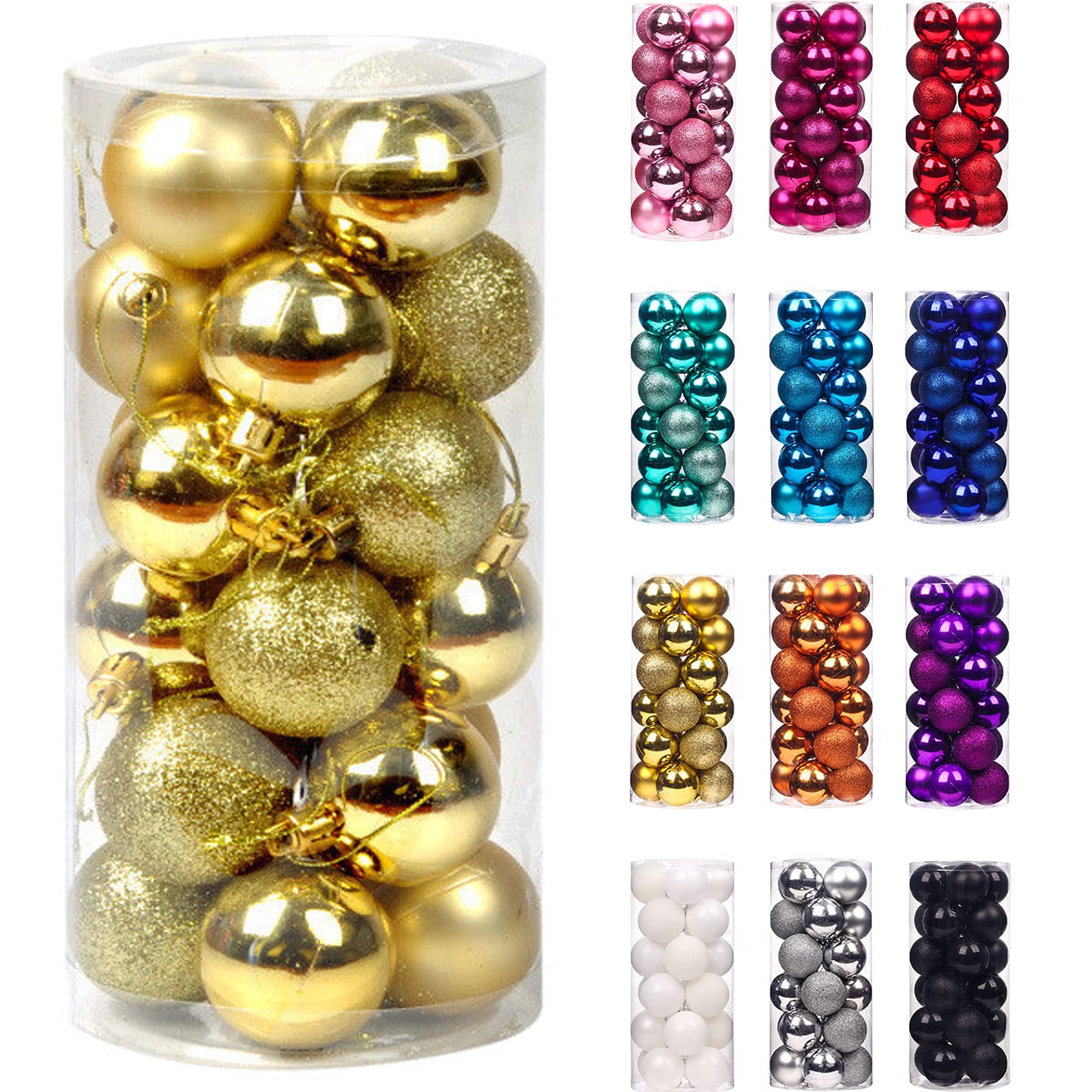 24 Piece Christmas Ball Ornaments Shatterproof Xmas Tree Hanging Balls  Decorations Perfect for Halloween Decorations Holiday Wedding Christmas  Decor(1.18) 