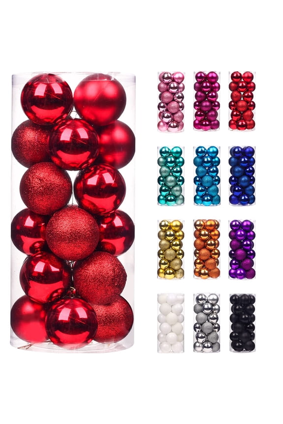 24Pcs Christmas Tree Balls Ornaments for Xmas Christmas Tree 30mm/1.18" Shatterproof Christmas Tree Decorations Hanging Ball for Holiday Wedding Party Christmas Decorations