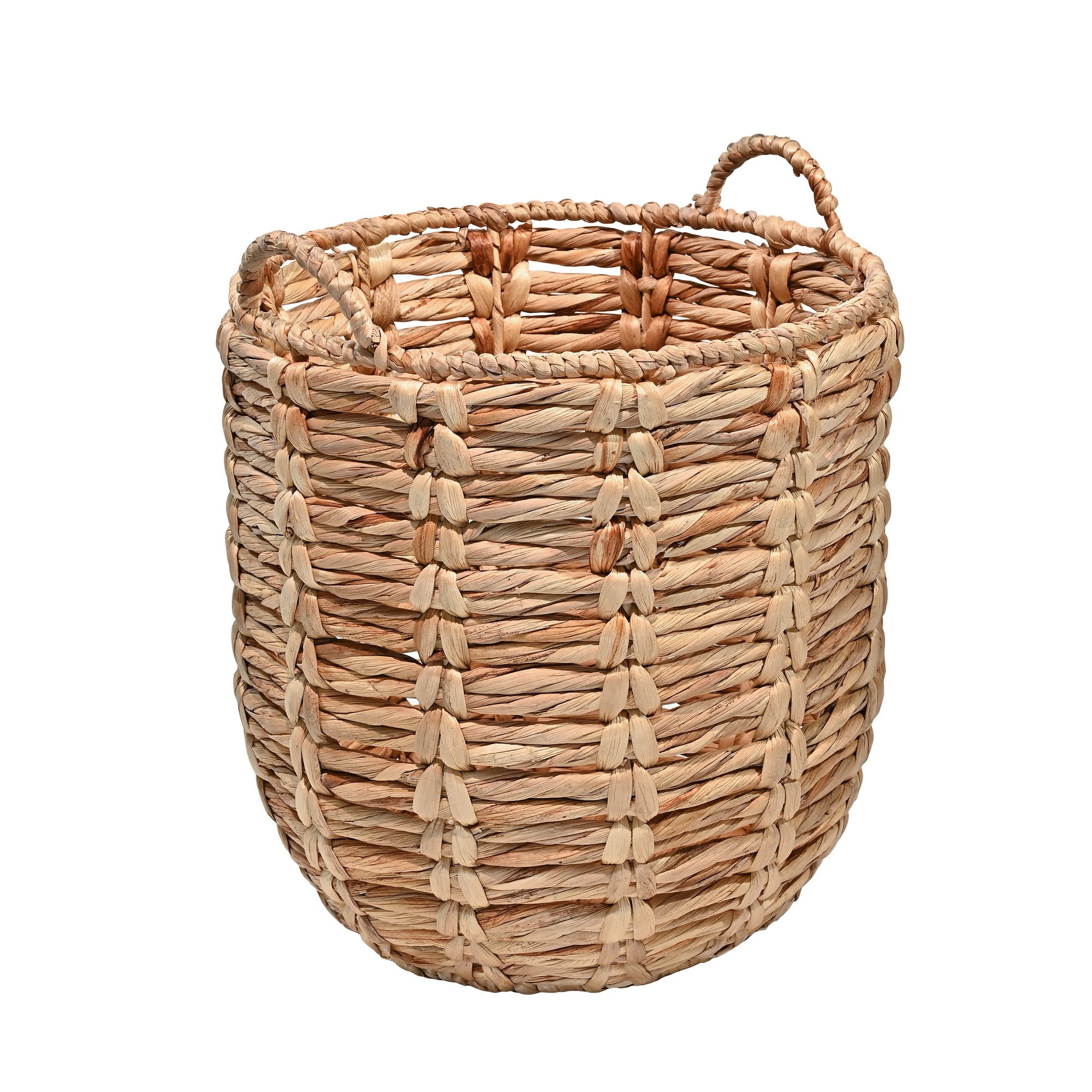 Laurel Hand-Woven Brown Abaca Round Storage Basket