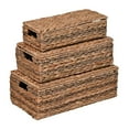 thumbnail image 1 of happimess BSK2000A-3SET Sandrine Classic Farmhouse Handwoven Hyacinth Storage Baskets with Handles and Lids, Natural (Set of 3), 1 of 7