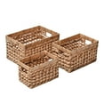 thumbnail image 1 of happimess Hayden Bohemian Cottage Hand-Woven Hyacinth Rectangular Nesting Baskets with Handles, Natural (Set of 3), BSK2012A-3SET, 1 of 7