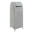 thumbnail image 1 of happimess Darla 31.39-Gallon All-Weather Wicker/Metal Swing Top Hideaway Outdoor Trash Can for Package Delivery, Patio Furniture, Cushions, Gardening Tools, Pool Supplies, Mint Blue/White, HPM1202C, 1 of 9