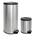 thumbnail image 1 of happimess Oscar Round 8-Gallon Step-Open Trash Can with FREE Mini Trash Can, Platinum Silver, HPM1003B, 1 of 10