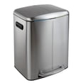 thumbnail image 1 of happimess Marco Rectangular 10.6-Gallon Double Bucket Trash Can with Soft-Close Lid, Platinum Silver, HPM1005A, 1 of 10