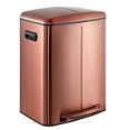 thumbnail image 1 of happimess Marco Rectangular 10.6-Gallon Double Bucket Trash Can with Soft-Close Lid, Rose Gold, HPM1005D, 1 of 10
