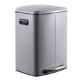 thumbnail image 1 of happimess Marco Rectangular 10.6-Gallon Double Bucket Trash Can with Soft-Close Lid, Gloss Gray, HPM1005I, 1 of 6