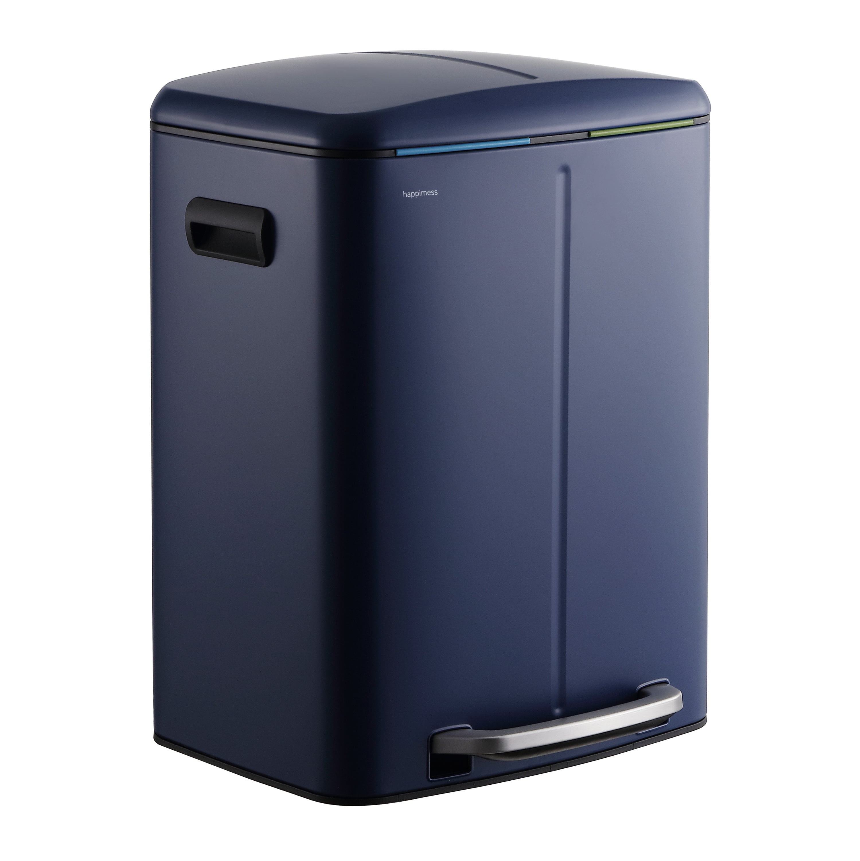 Denim Blue Stainless Steel 10.6-Gallon Step Trash Can