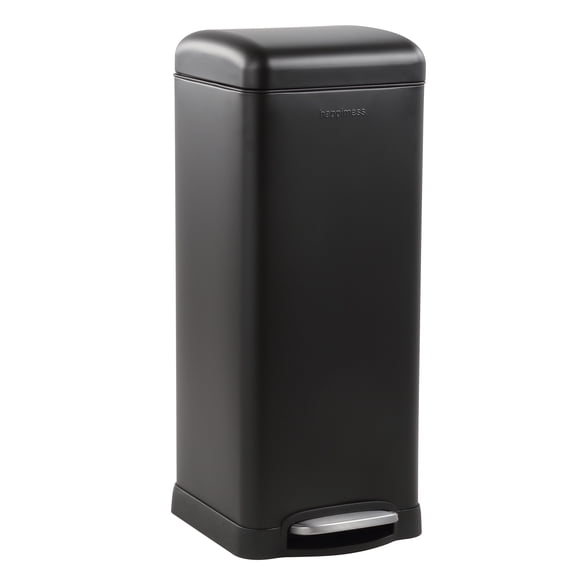 happimess Betty Retro 8-Gallon Step-Open Trash Can, Charcoal Black, HPM1007B