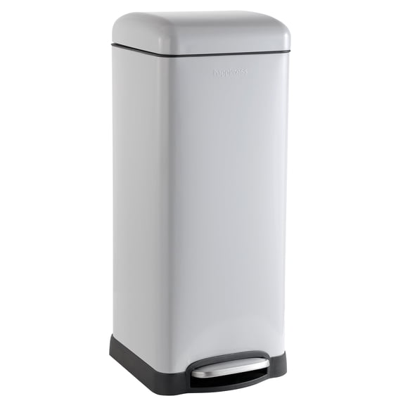 happimess Betty Retro 8-Gallon Step-Open Trash Can, Gloss Gray, HPM1007C