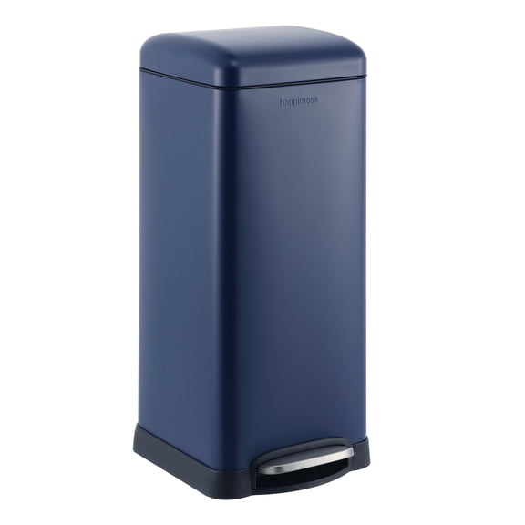 happimess Betty Retro 8-Gallon Step-Open Trash Can, Denim Blue, HPM1007H