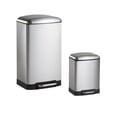 thumbnail image 1 of happimess Ashley Rectangular 8-Gallon Trash Can with Soft-Close Lid with FREE Mini Trash Can, Platinum SIlver, HPM1008A, 1 of 10
