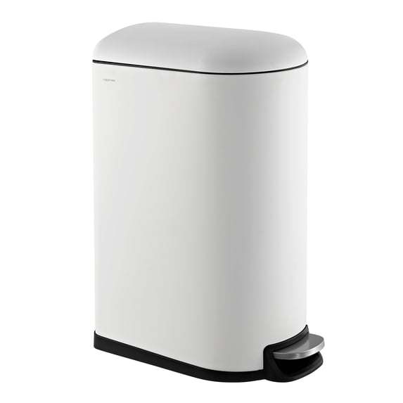 happimess Roland Mini 2.6-Gallon Step-Open Trash Can, Cotton White, HPM1009C