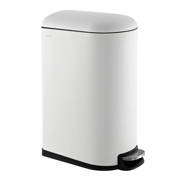 happimess Roland Mini 2.6-Gallon Step-Open Trash Can, Cotton White, HPM1009C