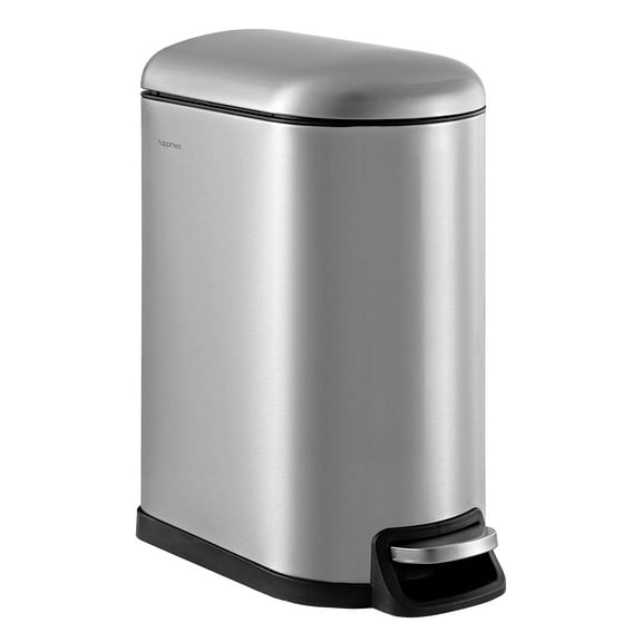 happimess Roland 10.6-Gallon Step-Open Trash Can, Platinum Silver, HPM1010A