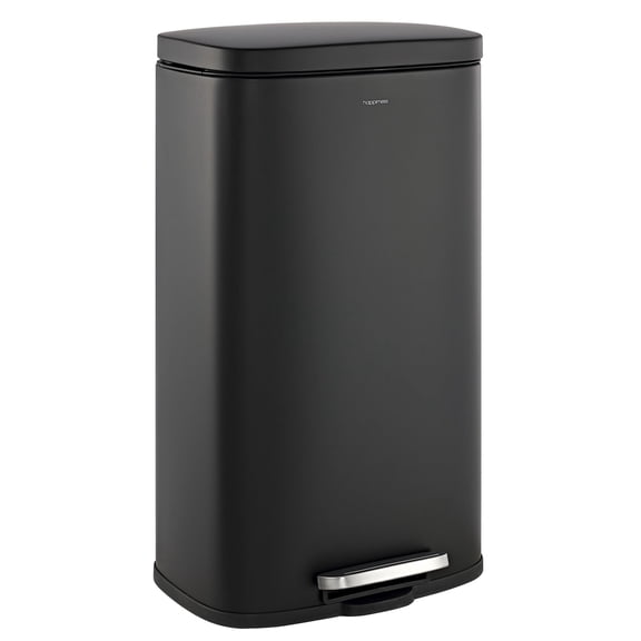happimess Curtis 8-Gallon Step-Open Trash Can, Charcoal Black, HPM1011B